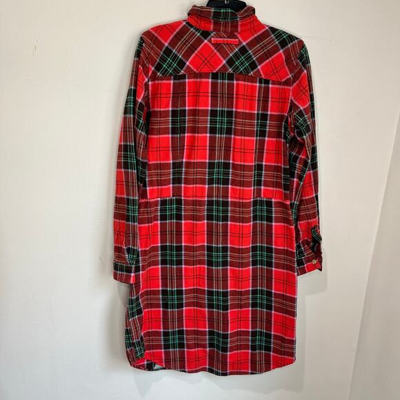 Duluth Plaid Flannel Shirt Dress Red Cotton Long Sleeve Casual Holiday XS - Picture 2 of 10